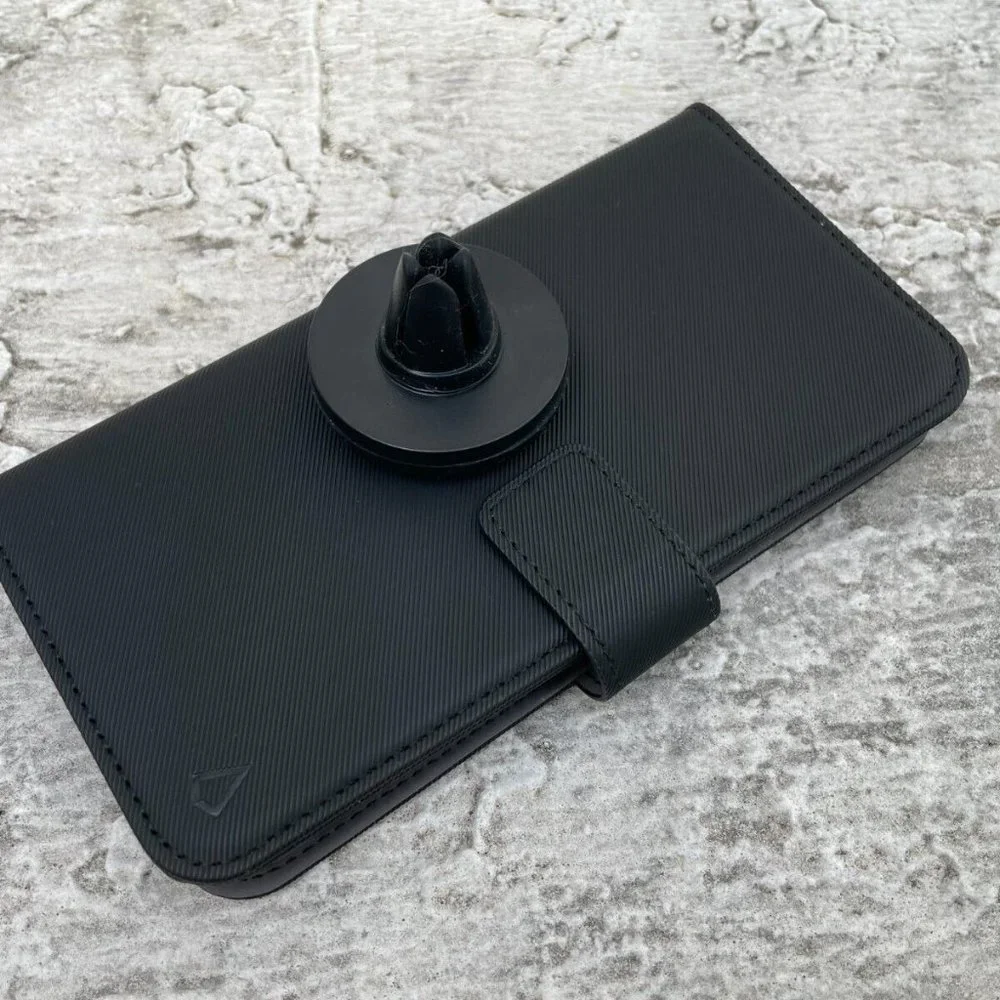 Switch iPhone 11 Pro Max Case Wallet Case Black Book Case LBT Car Vent Holder - Picture 2 of 12